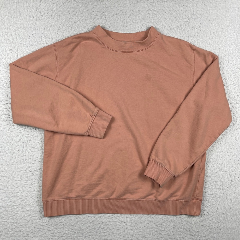 Boden Sweatshirt Women Large Pink Mock Neck Relaxed Pullover Loungewear